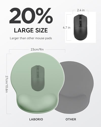 Mouse Pad with Wrist Rest, Ergonomic Mouse Pads for Desk, Office Non-Slip Mousepad with Gel Wrist Support(Sage Green, 10.6''L x 9''W) - color: Sage Green