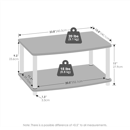 Furinno Turn-N-Tube Printer Stand with Storage, 2-Tier Printer Table, Under Desk Printer Stand, Toolless Assembly, for CPU, Office Supplies, Home Office, Espresso - color: Espresso/Black, size: 2-Tier, 23.8"Wide