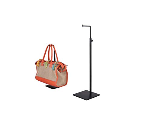 Adjustable Metal Handbag Rack Tabletop Handbag Purse Display Stand Single Hook Bag Stand Holder (Black) - color: Black, Silver, Mirror, White