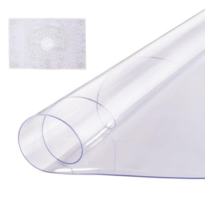 VEVOR Plastic Table Cover, 42 x 42 Inch 2.0 mm Thick Clear Round PVC Desk Mat Protector, Waterproof & Easy Cleaning Desk Pad Tablecloth, for Office, Dresser, Dining Room, Night Stand - size: 42" (Round)