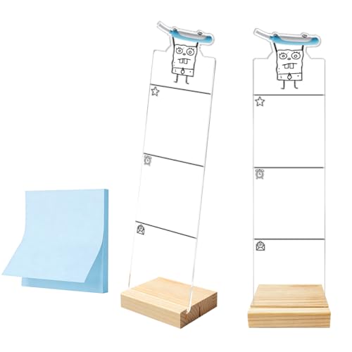 Monitor Memo Board Computer Monitor Memo Board Sticky Note Organizer Acrylic Desk Accessories Removable Wooden Base Set Sticky Notes 100 Sheets 11.8×3.1 Inches - color: Cartoon