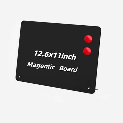 1-Pack Magnet Board, Magnet Display Stand, 12.6 x 11 Inch Memo Board with Removable Feet for Desk, Kitchen, Memo, Photo and Document Display (1, Black-Horizontal) - color: Black-horizontal