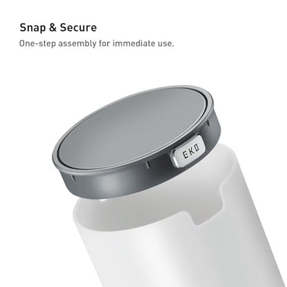 EKO Mini Desk Trash Can with Swing-Top Lid 0.4 Gallon Small Table Round Wastebasket for Office, Home, Car (White) - color: White, size: 1.5 Liters
