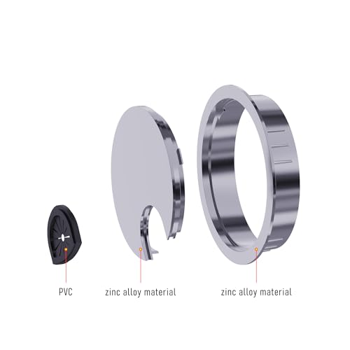 Desk Grommet 2-1/8 Inch 53mm, Zinc Alloy Computer Desk Wire Hole Cover, Office Desktop Cord Cable Hole Metal Ring, Silver Tone - size: 2-1/8" Silver Tone