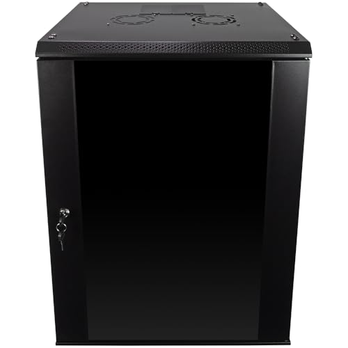 NavePoint 15U Wall Mount Consumer Series Server Cabinet Network Enclosure Locks, Fan - size: 15U