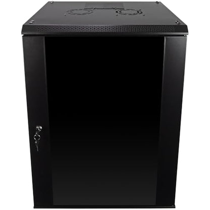 NavePoint 15U Wall Mount Consumer Series Server Cabinet Network Enclosure Locks, Fan - size: 15U