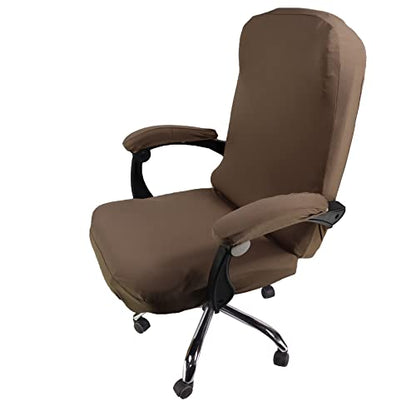 WOMACO Office Chair Covers, Stretch Computer Chair Cover with Armrest Covers, Universal Boss Chair Covers Modern Simplism Style High Back Chair Slipcover (Light Brown, Large) - color: 1-light Brown
