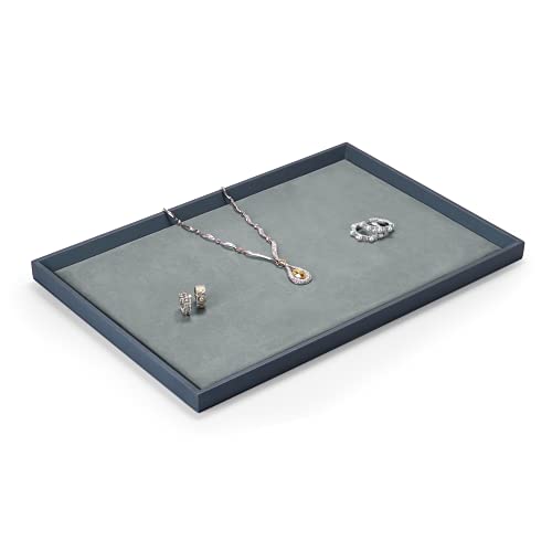 Oirlv Premium Leather Flat Jewelry Tray Jewelry Display Organizer Plate, Catchall Tray, Nightstand or Dresser Organizer(Large) - size: Large
