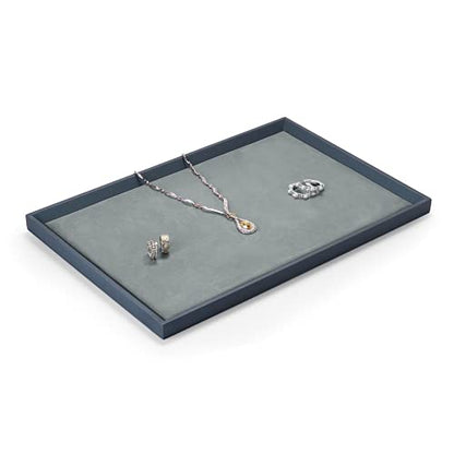 Oirlv Premium Leather Flat Jewelry Tray Jewelry Display Organizer Plate, Catchall Tray, Nightstand or Dresser Organizer(Large) - size: Large