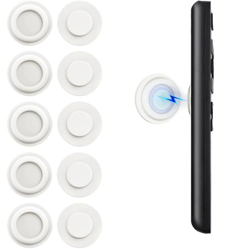 Magnetic Remote Control Holder Wall Mount, 5 Pack TV Remote Holder Wall Mount, Silicone Remote Organizer Magnetic Remote Holder for Bed, TV, Ceiling Fan and Air Conditioner (White) - color: White