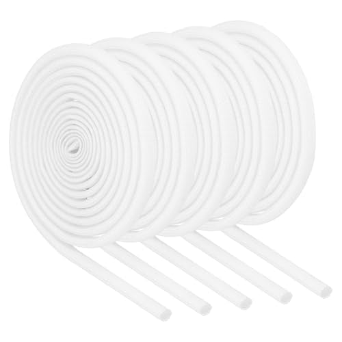 MECCANIXITY 5Pcs Wire Insulation Braid Fire Sleeve,3.28Ft-3mm ID White, High Temp Silicone Coated Fiberglass Sleeving for Automotive Hose Lines Electrical Wiring - color: White, size: 3.28Ft-3mm