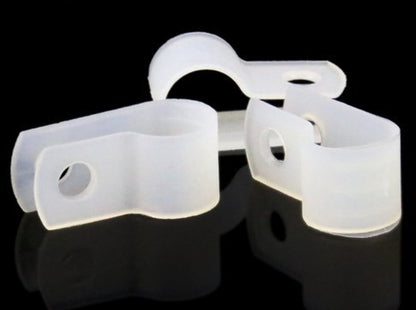 LOKMAN 100 Pack 3/8 Inch Rope Light P-Style Mounting Clips White - size: 100 Pack 3/8 Inch Clips Only