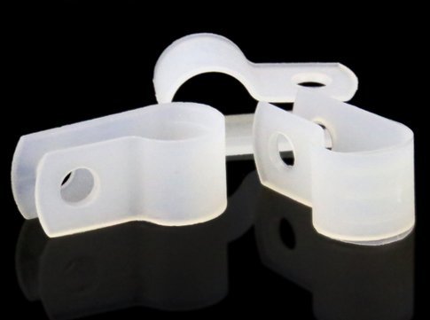 LOKMAN 100 Pack 3/8 Inch Rope Light P-Style Mounting Clips White - size: 100 Pack 3/8 Inch Clips Only