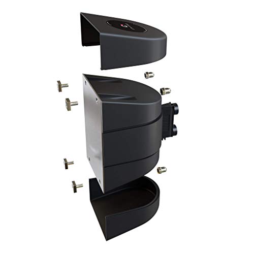 Crowd Control Warehouse - CCW Series WMB-220 Magnetic Wall Mount Retractable Belt Barrier - 15 Foot, Caution Do Not Enter Belt with Black ABS Case, Crowd Control Barriers - color: Caution Do Not Enter Belt with Black ABS Case, size: 15 foot belt