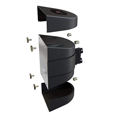 Crowd Control Warehouse - CCW Series WMB-220 Magnetic Wall Mount Retractable Belt Barrier - 15 Foot, Caution Do Not Enter Belt with Black ABS Case, Crowd Control Barriers - color: Caution Do Not Enter Belt with Black ABS Case, size: 15 foot belt