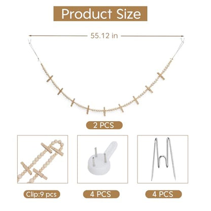 2 Sets Boho Cubicle Picture Hangers with Clips, Office Cubicle Hanging Photo Display, Desk Accessories for Cubicle, Fabric Cubicle Wall privacy Accessories & Office Cubicle Decorations for Women
