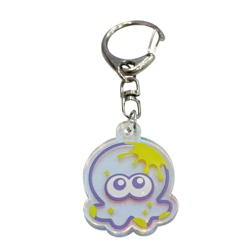 Game Squid Acrylic Keychain Set Anime Figure Pendant Keyrings Novelty Party Gift for Fans Boys Girls Women - color: Purple Squid Keyring