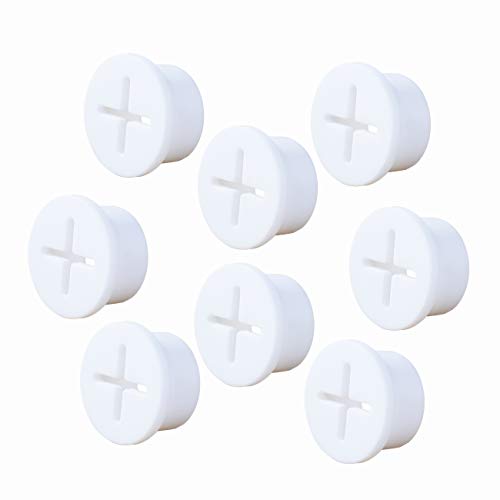Keenkee 8 Pack Cable Cord Grommet 3/4 Inch Flexible Wire Rubber Grommets for Desk and Other Furniture Wall Hole Cover Cable Management Wire Organizer Cable Pass Through, White Color - color: White