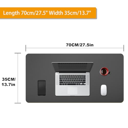 Mouse Pad,27.5"x13.7",Large Leathe Desk Pad Protector,Black | Non-Slip Durable Office Desk Mat for Writing, Computer, Laptop, Mouse Pad & Desktop Use,Desk Protector Mat - color: Black, size: 27.5" x 13.7"