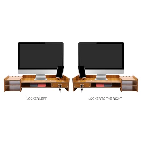 Computer Monitor Stand, Computer Rack with Drawers, Two top Platforms Desk Organizer Monitor Stand with Extra Large Storage Desktop Computer Stand for PC, Laptop, Printer, Screen, TV (02) - size: 02