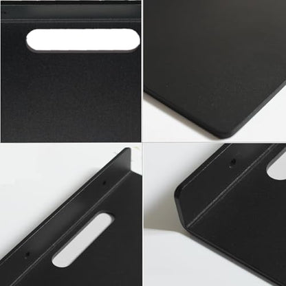Small Floating Shelf –3mm Thick, 6.5 inch, Metal Wall Shelf, Metal Floating Shelves for Echo, Cameras, Small Speaker - color: Black 1 Pcs