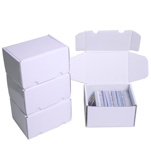 NUMINA 4 Pack 350 Small Card Storage Boxes, Heavy Duty Cardboard Game Card Organizer with Dividers for TCG, MTG, Sports & Trading Cards, Shipping Boxes for Collectors & Sellers - size: 6 in (4-Pack)