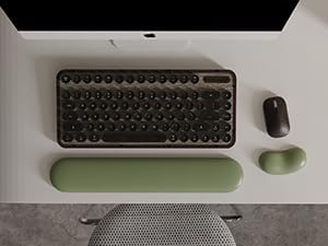 Ergonomic Wrist Rest Set for Keyboard and Mouse | Cooling Gel & Slow-Rebound Memory Foam Palm Support Pad | Luxe Leather, Minimalist, Non-Slip PU Base for Office, Laptop & Gaming (04Green) - color: 04green
