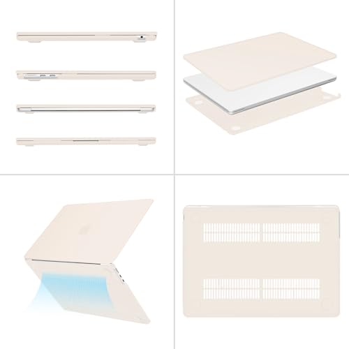 MOSISO Compatible with MacBook Air 13 inch Case M5 2026 M4 2025 M3 M2 2024-2022 A3449 A3240 A3113 A2681, Scratches-Resistant Protective Hard Shell for MacBook Air 13.6 inch Case, Beige - color: Beige