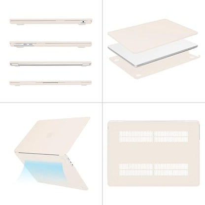 MOSISO Compatible with MacBook Air 13 inch Case M5 2026 M4 2025 M3 M2 2024-2022 A3449 A3240 A3113 A2681, Scratches-Resistant Protective Hard Shell for MacBook Air 13.6 inch Case, Beige - color: Beige