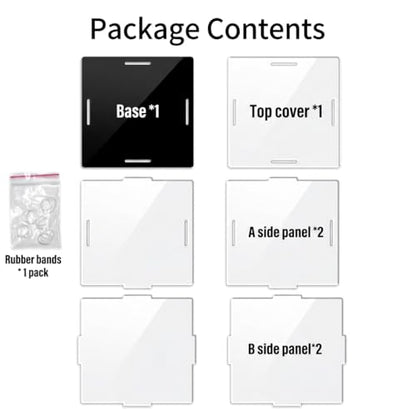 Clear Acrylic Display Case, 8*4*4inch (20*10*H10cm) | Assemble Cube Display Box, Black Base, Dustproof Protection, For Collectibles Memorabilia Figurines - size: 8 x 4 x 4 inches