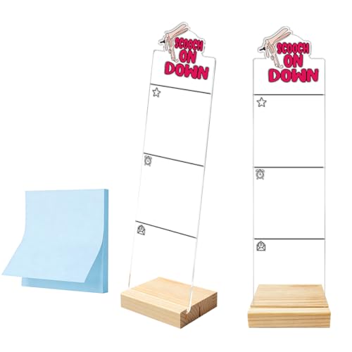 Monitor Memo Board Sticky Note Organizer Acrylic Desk Accessories Computer Monitor Memo Board Removable Wooden Base Set Sticky Notes 100 Sheets 11.8×3.1 inches - color: Scooch on Down
