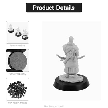 100Pcs 28.5mm/1.12inch Plastic Model Miniature Bases,4mm/0.16 Thick Circular War Figure Display Stands For Gaming Miniatures or Wargames Role Playing Board Game Figure Toy (100PCS-28.5mm-Black Round) - color: 100PCS-28.5mm-Black Round