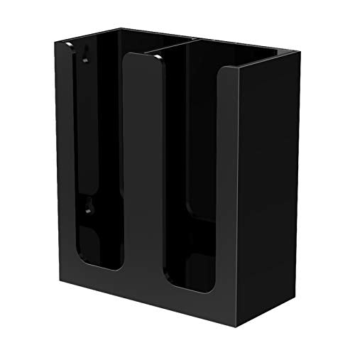 Richboom Acrylic Coffee Cup and Lid Storage Organizer Holder, 2 Compartments, Black - color: Black