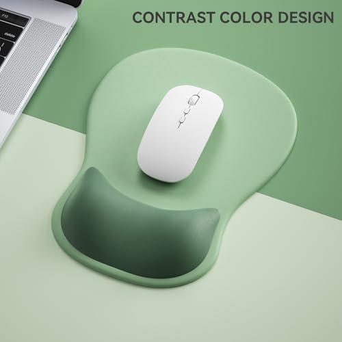 Ergonomic Mouse Pad with Wrist Rest,Cute Gel Mousepad Wrist Support - Small Mini Portable for Travel Mouse Pads for Desk Laptop,Computer,Office & Home Decor (Sage Green) - color: N-Sage Green