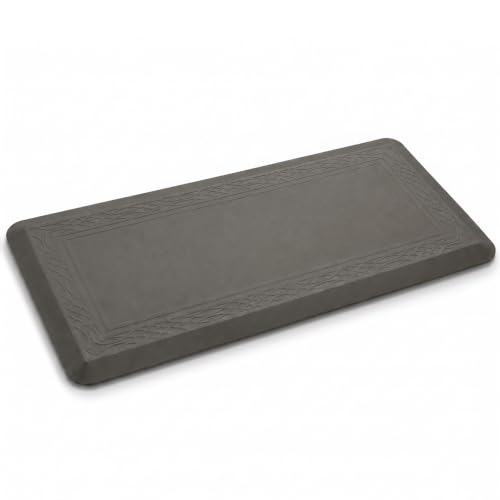 24 x 60 Inch Extra Support Anti Fatigue Comfort Kitchen Mat, Waterproof Long Kitchen Runner, Non-Slip Standing Desk Mat, Commercial Pads for Offices, Home, Garages (Bordeaux Grey, 24'' x 60'') - color: Grey, size: 60"L x 24"W x 0.8"Th