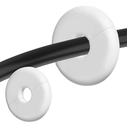 Thinp 2 Pcs Wall Grommets for Cables, Wall Cable Pass Through Anti-Slip Cords Hole Covers Starlink Cable Routing Kit Feed-Through for Walls Holes and Furnitures Wire Hole (White) - color: White