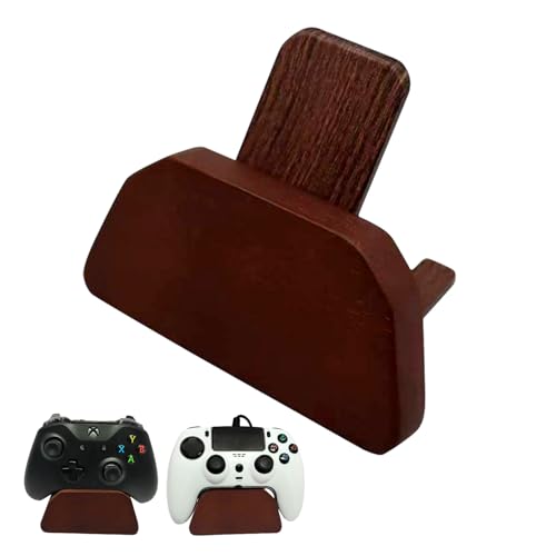 Solid wood gamepad stand, game equipment, controller stand, suitable for Xbox, PS4, PS5, is a good helper for organizing gamepads on the desk, and also the best gift for your son, husband, boyfriend - color: Wood color
