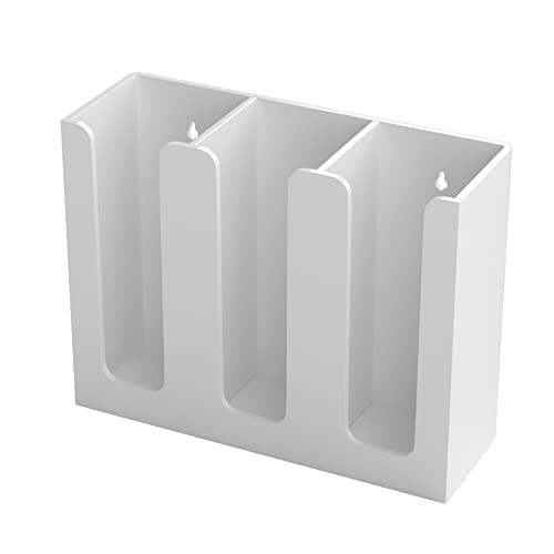 Richboom Acrylic Coffee Cup and Lid Storage Organizer Holder, 3 Compartments, White - color: White-3 Compartment