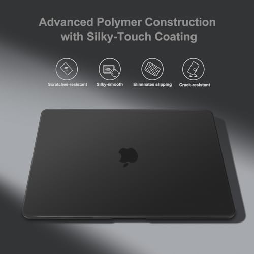 MOSISO Compatible with MacBook Air 13 inch Case M1 2021 2020 2019 2018 Release A2337 A2179 A1932 Touch ID, Plastic Hard Shell Cover&Keyboard Cover for MacBook Air 13.3 inch Case M1, Black - color: Black