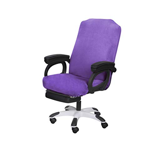 SARAFLORA Office Chair Cover- Large, Light Purple- Removable Computer Chair Covers for with Zipper for Universal Rotating Chair Desk Chairs Cover High Chair Seat Washable Protector for Pet - color: Light Purple, size: Large | 1PCS