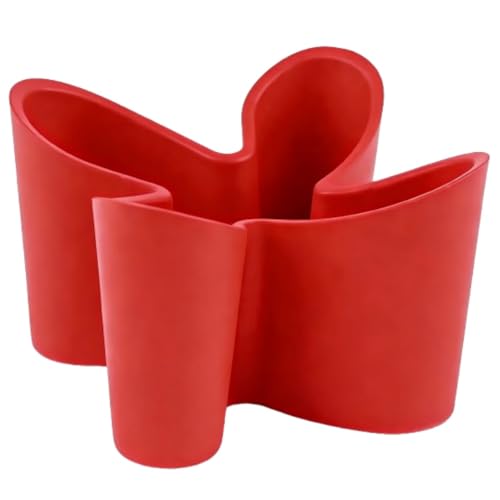 Khakho Flower Shape Remote Control Holder,Desk Organizer Storage Container, Office Supplies Desktop Organizer Rack,Multi-Functional Remote Control Box (Red) - color: Red