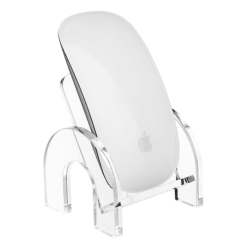 Mouse Holder Stand for Apple Magic Mouse 1 & 2 Easy Charging, Mouse Display Stand Compatible with Magic Mouse and Slim Flat Mice, Clear Acrylic Small Mouse Desktop Holder - style: sofa shape
