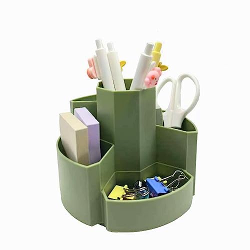 Pencil Pen Holder Desk Organizers Green Desktop Storage Stationery Supplies, Cute Cup Pot for Office, School, Art Supply - color: Green