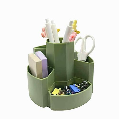 Pencil Pen Holder Desk Organizers Green Desktop Storage Stationery Supplies, Cute Cup Pot for Office, School, Art Supply - color: Green