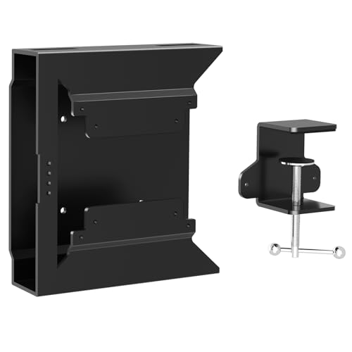 Mini PC VESA Mount for HP with C-Clamp VESA Wall Under Desk or Desk Clamp Mount for EliteDesk 800 805 705, Pro Mini 260, ProDesk 600 405 Mini PC Mounting Bracket for HP Mount to a Monitor Arm