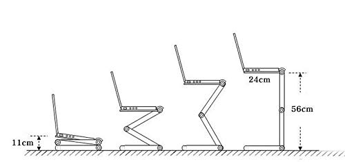 Adjustable Vented Laptop Table Stand Lapdesk Portable Bed Tray Tablet Book Stand Push Button Joints up to 17" (Pink)