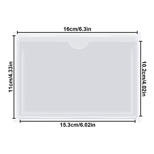 Chinco 30 Pcs Self Adhesive Pockets, Bin Labels for Storage Bins, Clear Pocket Label Sleeves, Plastic Index Card Holder with Top Open for Organizing Bins Box Drawer(6.3 x 4.3 Inches) - size: 6.3 x 4.3 Inches