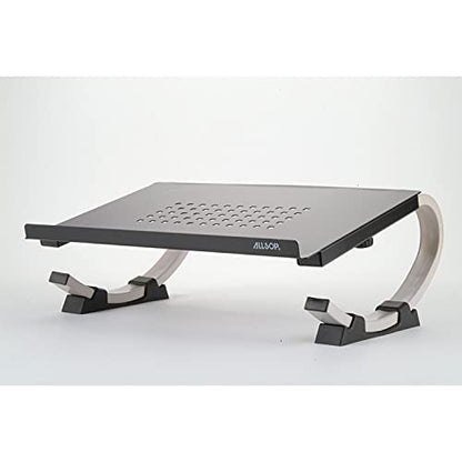 Allsop Redmond Adjustable Laptop Stand, Vented Curved Sturdy Metal Ergonomic Riser, Black (ASP30498) - style: Laptop Stand