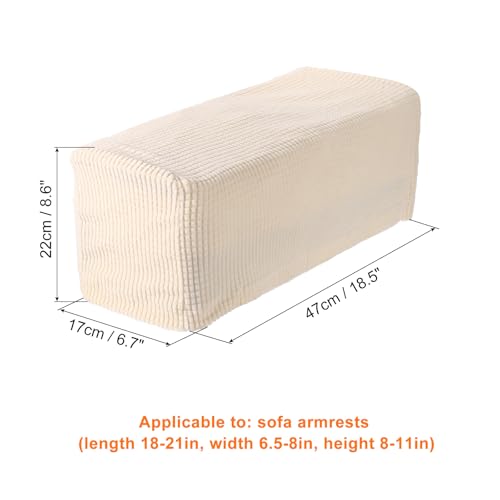 uxcell 2pcs Stretch Armrest Covers for Chairs/Sofas, Couch Arm Covers with Twist Pin, Furniture Protector Slipcover for Sofa Chair Cream White - color: Cream White