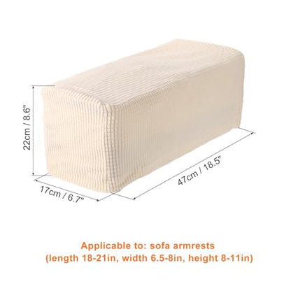 uxcell 2pcs Stretch Armrest Covers for Chairs/Sofas, Couch Arm Covers with Twist Pin, Furniture Protector Slipcover for Sofa Chair Cream White - color: Cream White